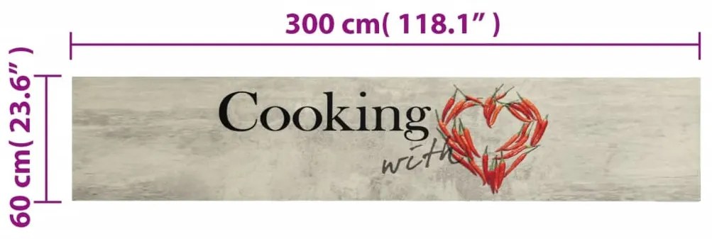 cooking feliratos mosható bársony konyhaszőnyeg 60 x 300 cm