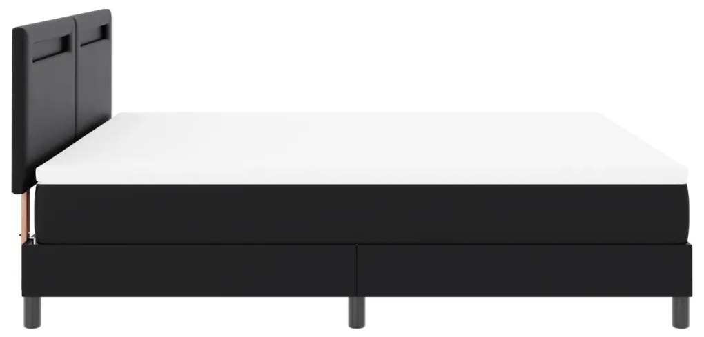 Ágykeret matraccal matracmal Fekete 180 x 200 cm Műbőr