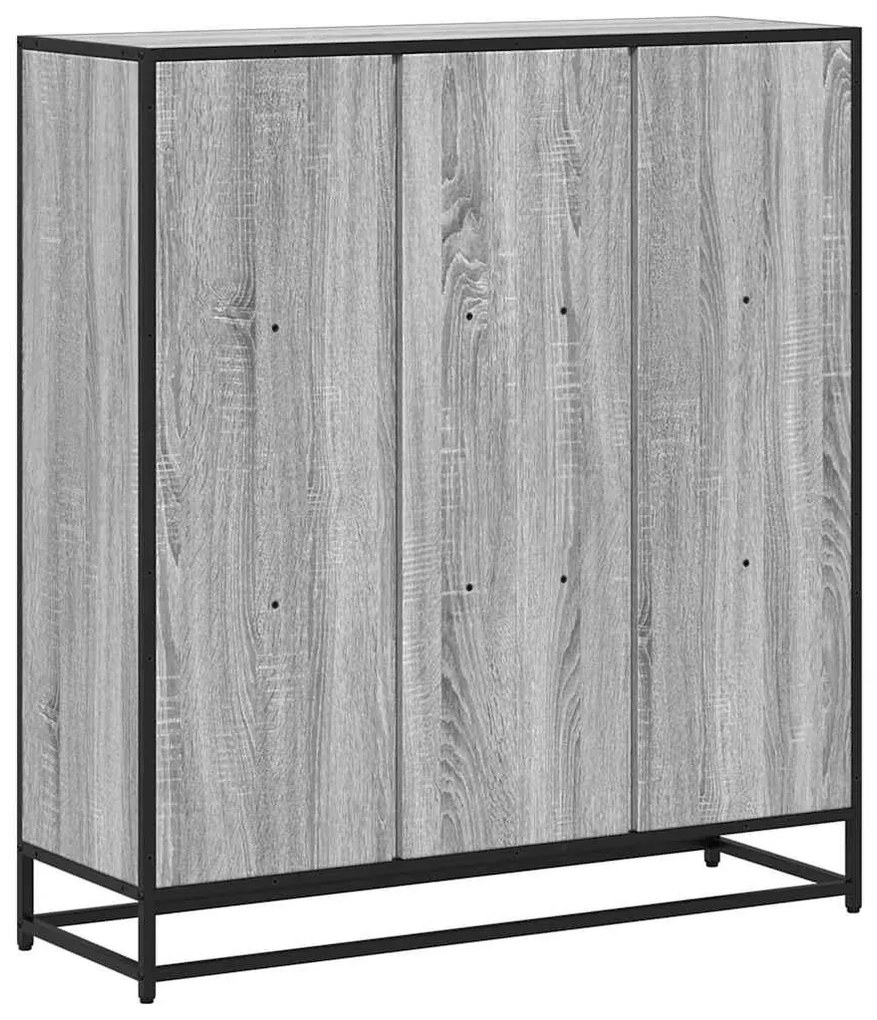 szürke sonoma szerelt fa és fém könyvszekrény 97,5x33x107,5 cm