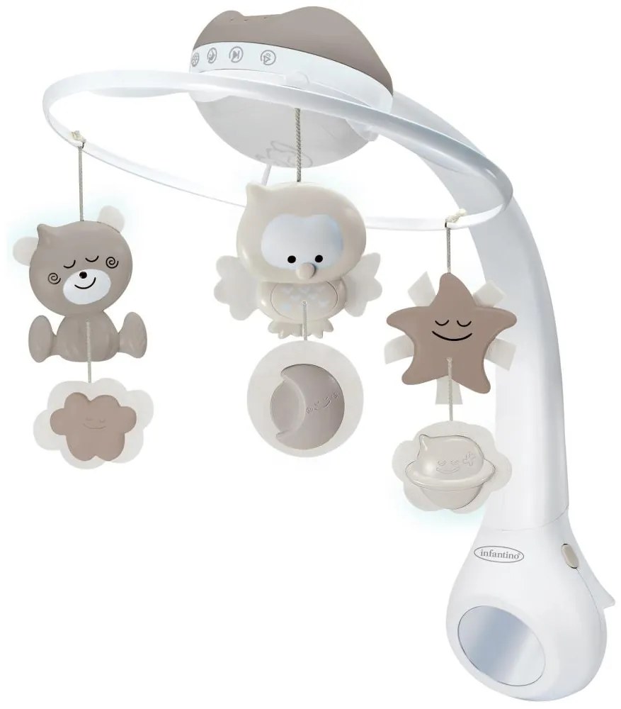 Infantino Infantino - Kiságy mobil dallammal 3in1 3xAAA barna FBB0050