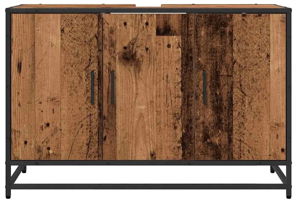 Fürdőszobai mosdószekrény Régi fa 90 x 33 x 60 cm Faanyag