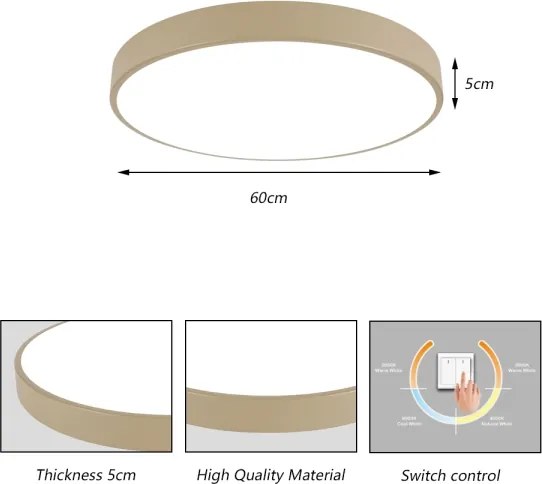 Brilagi - LED mennyezeti lámpa POOL LED/60W/230V 3000/4500/6000K átm. 60 cm bézs