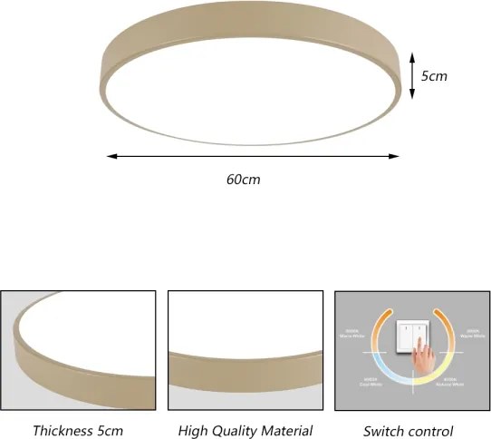 Brilagi -LED mennyezeti lámpatest POOL LED/60W/230V 3000/4500/6000K átm. 60 cm bézs