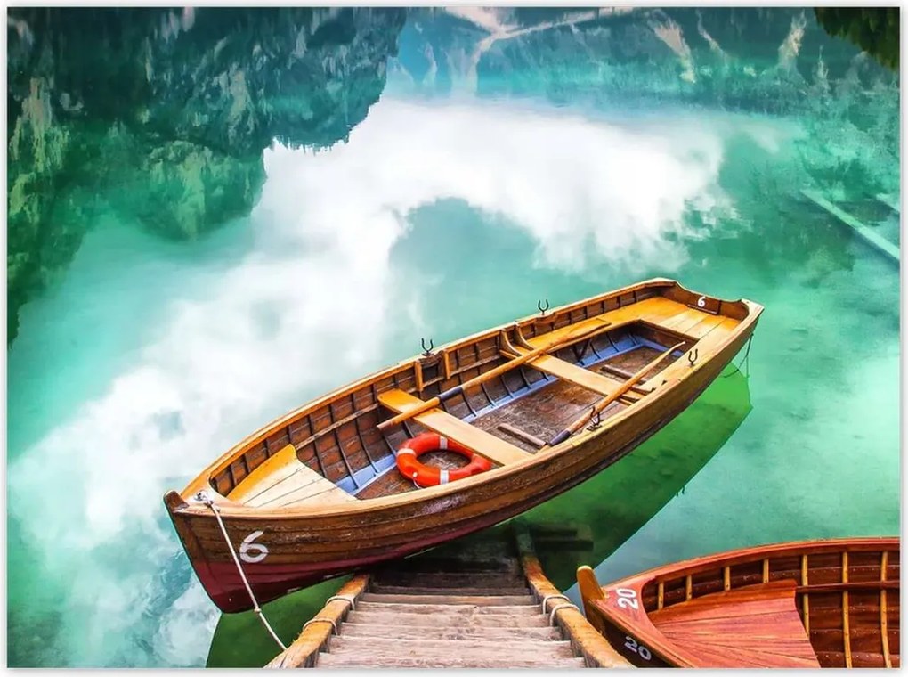 Poszterek 135x100 Csónak a hegyi tavon