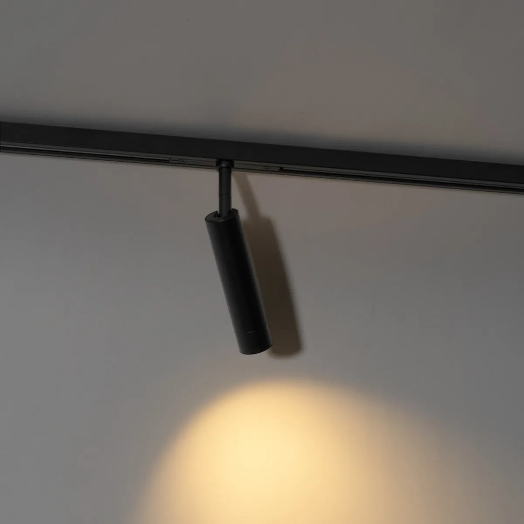 Modern fekete spotlámpa 1 fázisú sínrendszerhez - Slimline Uzzy