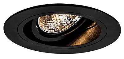 Kerek süllyesztett spotlámpa fekete állítható - Chuck 70