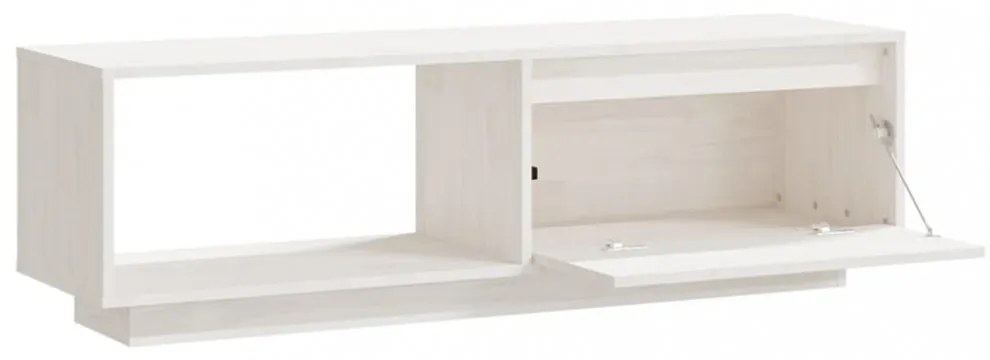 fehér tömör fenyőfa TV-szekrény 110 x 30 x 33,5 cm