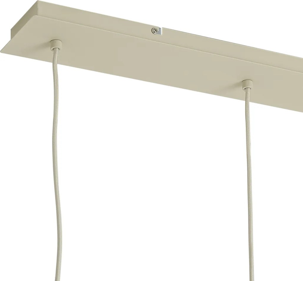 Scandinavische hanglamp beige met wit glas 3-lichts - Wisp