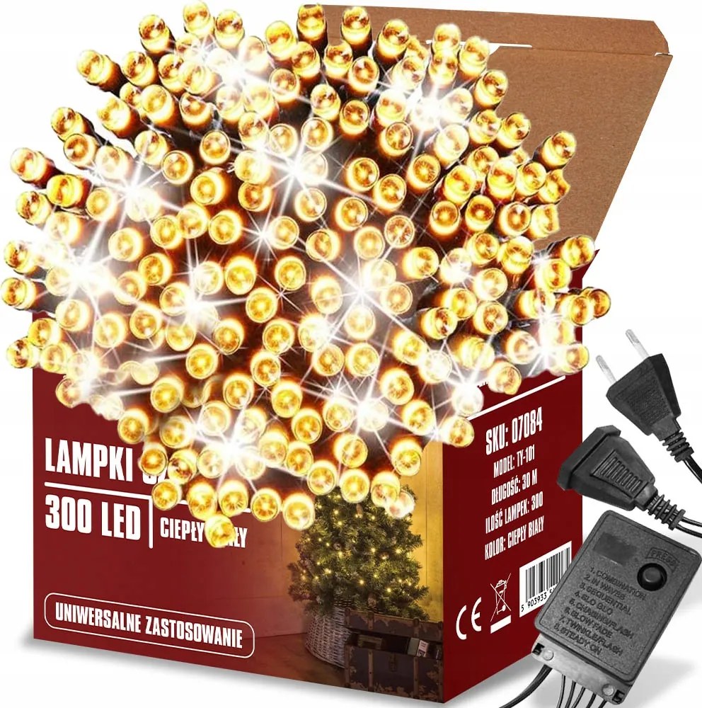 Karácsonyi Fényfüzér Karácsonyfadísz 300 Led 30 M
