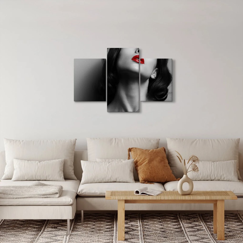 Kép - vörös rúzsos nő portréja (90x60 cm)