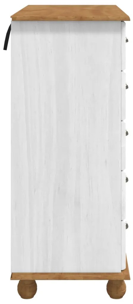 Fiókos Szekrény ASKIM" Fehér 91x40x95,5 cm Tömör Fenyőből"