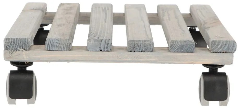 Szürke fa gurulós alátét virágcserép alá, 29 x 29 cm - Esschert Design