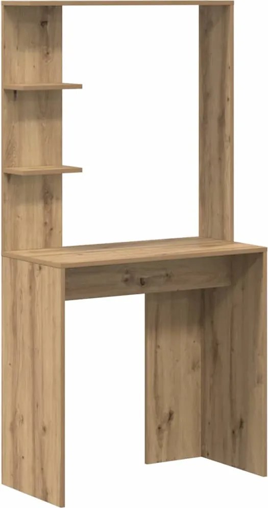 vidaXL Asztal polcokkal Artisan tölgy 78,5 x 37 x 154,5 cm Faanyag