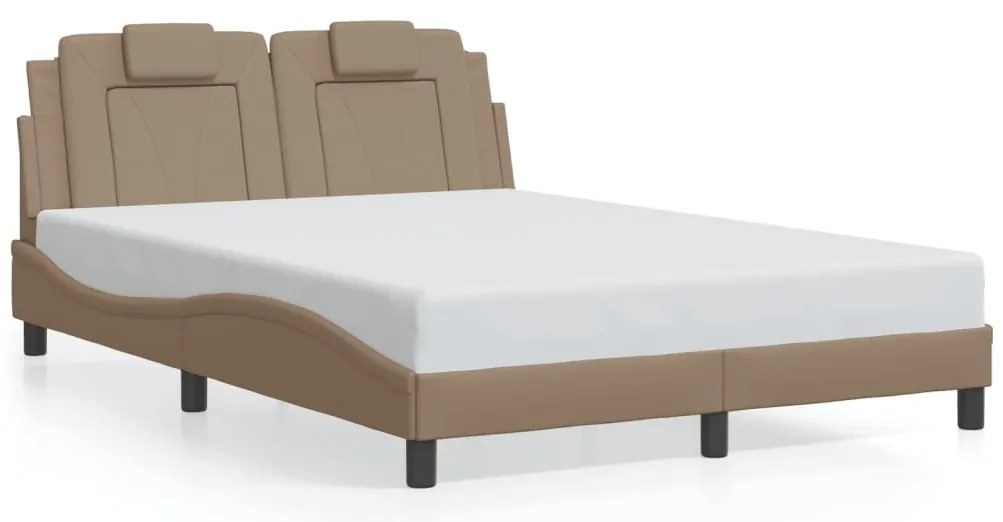 cappuccino színű műbőr ágykeret Viana matrac nélkül 140x200 cm