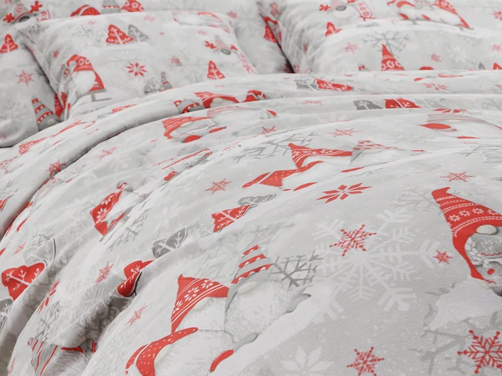 KARÁCSONYI MANÓ piros pamut ágyneműhuzat Ágyneműhuzat mérete: 70 x 90 cm | 140 x 200 cm