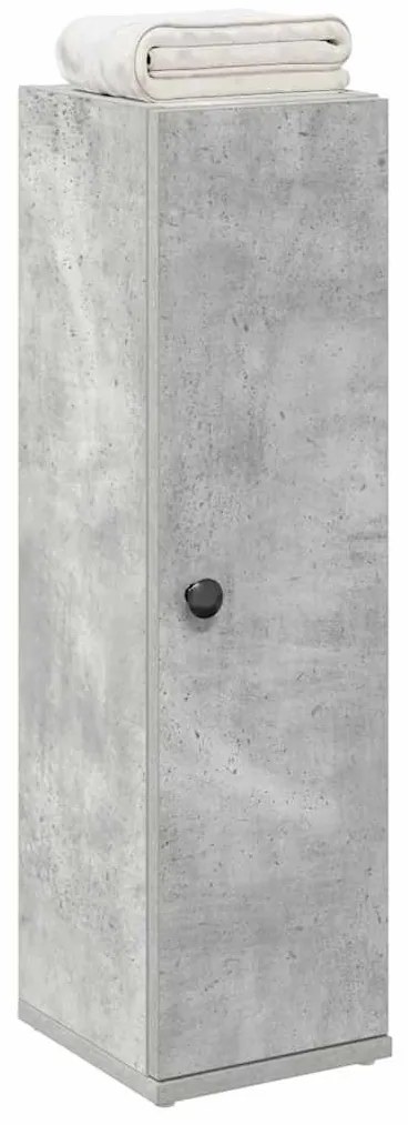 betonszürke fürdőszobaszekrény tekercstartóval 20,5x22x72 cm