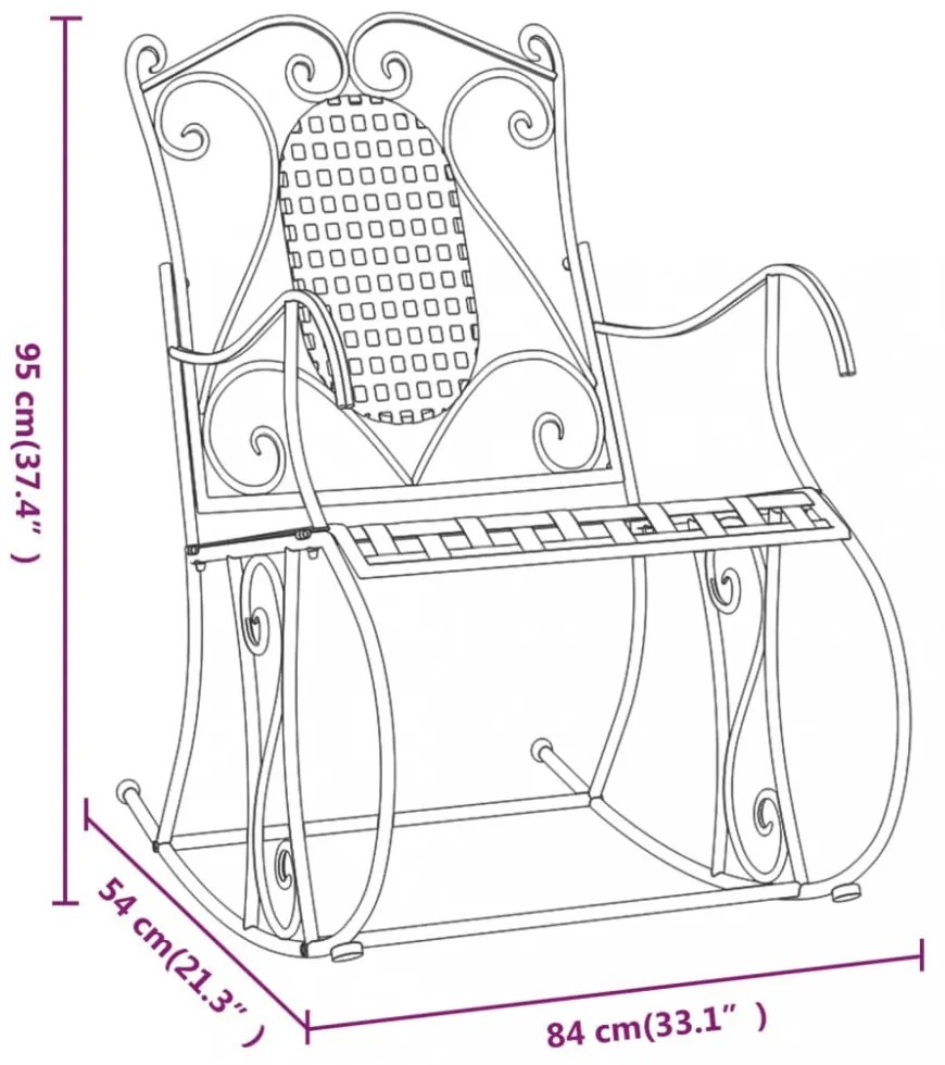 fekete acél hintapad 84 cm