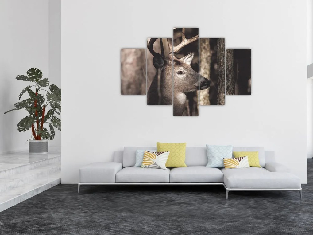 Kép - Szarvas az erdőben (150x105 cm)