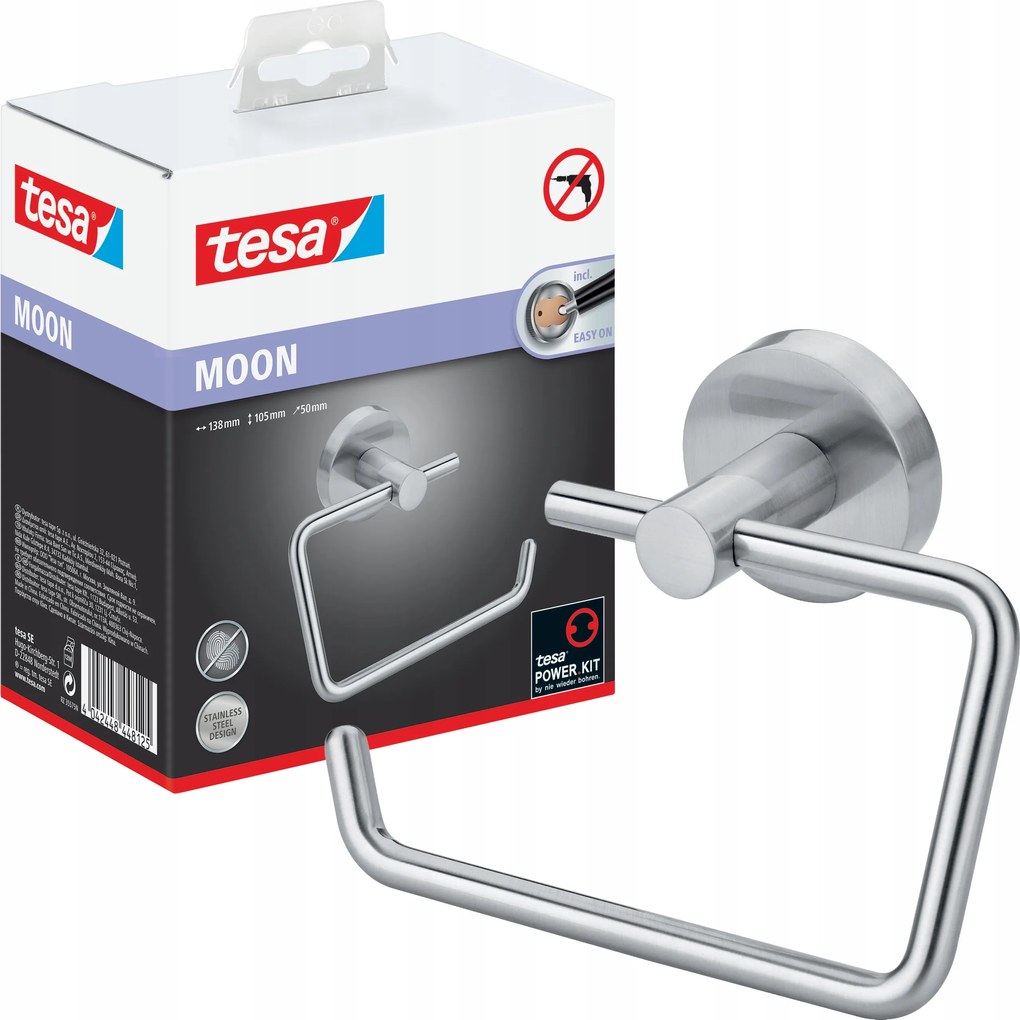WC-papír tartó öntapadós lógó Tesa Moon fém