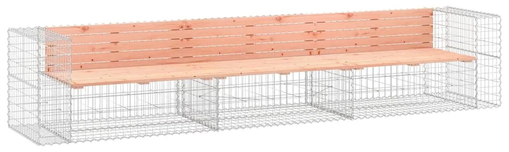 vidaXL tömör duglászfenyő gabion kerti pad 347x71x65,5 cm