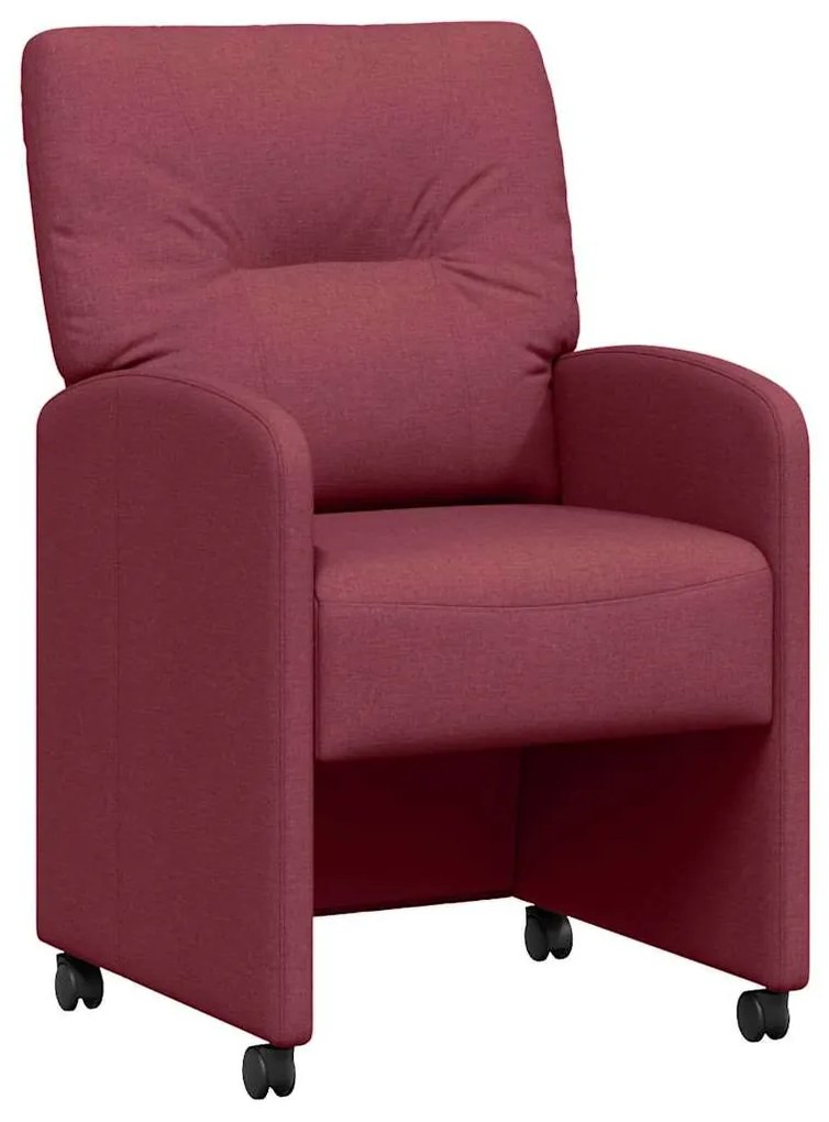 Kerekes Étkező Székek 2 pcs bordó 57 x 67 x 95 cm szövet