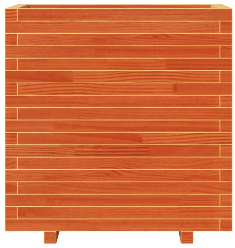 viaszbarna tömör fenyőfa kerti virágláda 70x40x72 cm
