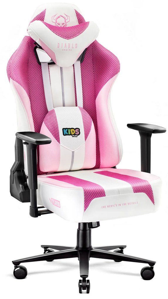 Diablo X-Player 2.0 szövet gamer szék gyerekeknek Kids méret: Marshmallow Pink/Rózsaszín