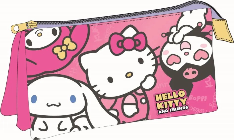 Hello Kitty Kawaii Cuties 3 rekeszes tolltartó 23 cm