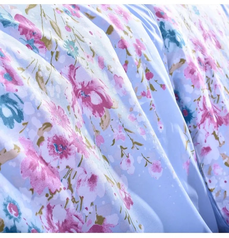 EMI Stela kék pamut ágyneműhuzat, A kibővített egyszemélyes ágy szett tartalma: 1x 140x220 + 1x 70x90