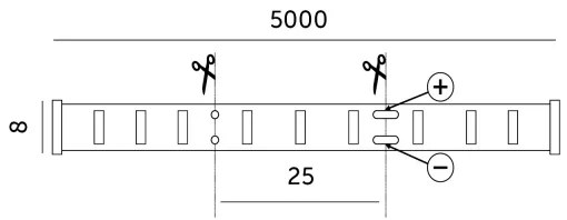 LED Szalag LED/50W/12V 5 m 4000K