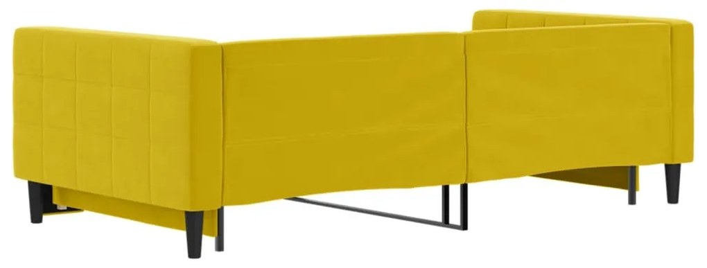 sárga kihúzható bársonyheverő 100 x 200 cm