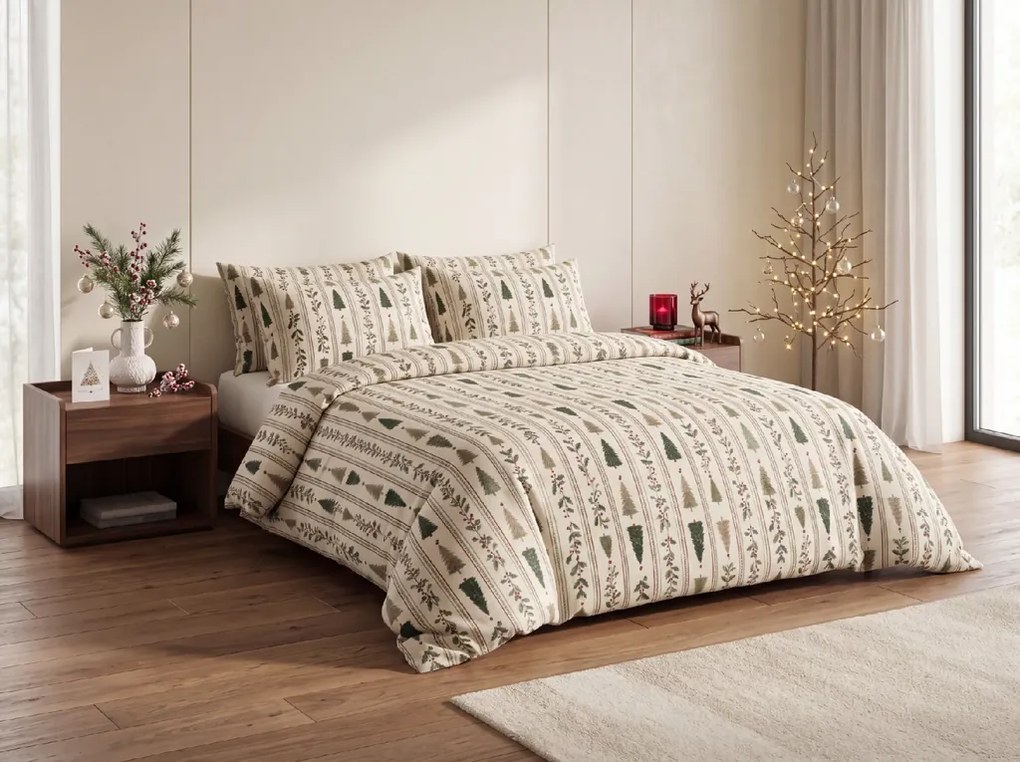 Pamut ágyneműhuzat HOLLY PINES színes kivitel Ágyneműhuzat mérete: 70 x 90 cm | 140 x 220 cm