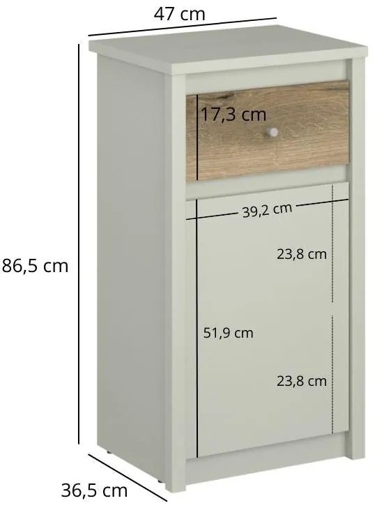 Komód Kodro 3 (kasmír + evoke tölgy) . Akció -15%. 1116943