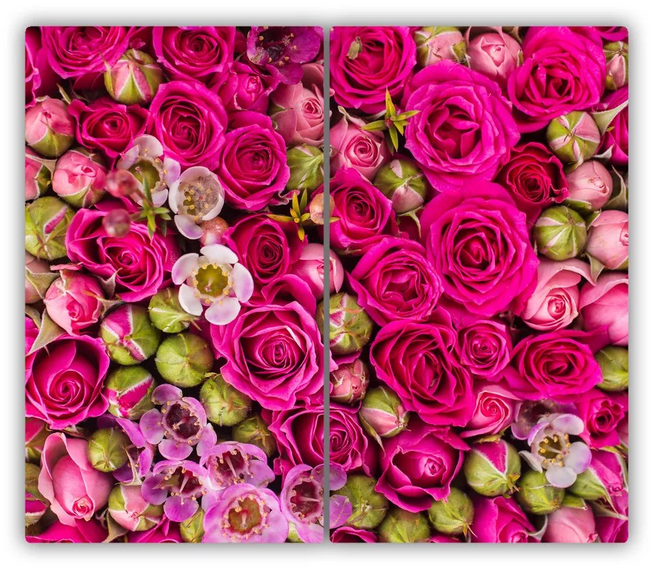 Üveg vágódeszka Roses 60x52 cm