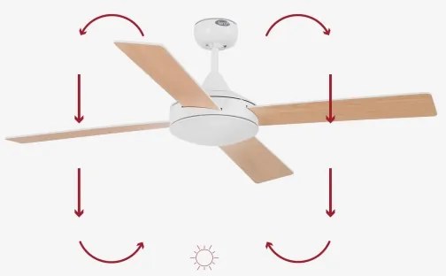 FARO 33350DC - Mennyezeti ventilátor MALLORCA L fehér/barna á. 132 cm + távirányítás