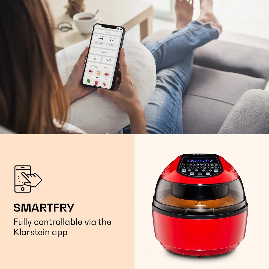 VitAir Smart, forrólevegős fritőz, 1400 W, 7,75 l, 20 program, alkalmazás vezérlés
