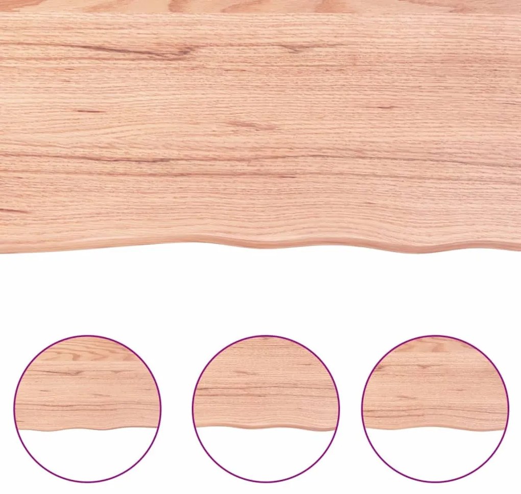 világosbarna kezelt tömör fa fürdőszobai pult 60x30x(2-6) cm