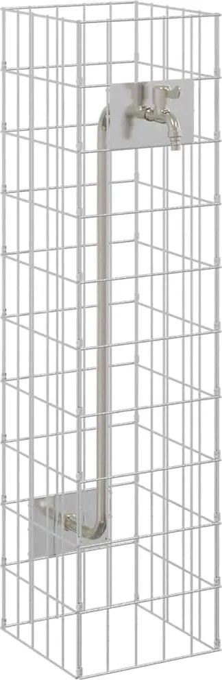 vidaXL Gabion Csap Ezüst 25 x 25 x 100 cm Rozsdamentes acél