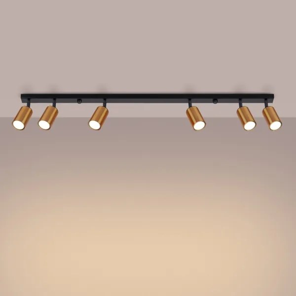 Sollux SL.1380 - Spotlámpa WINX 6xGU10/10W/230V fekete/réz