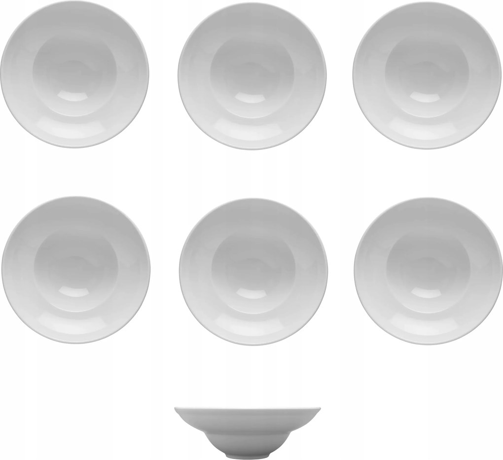 Lubiana Kaszub 6 darabos készlet Mélytányér leveshez, tésztához, 26 cm-es, fehér