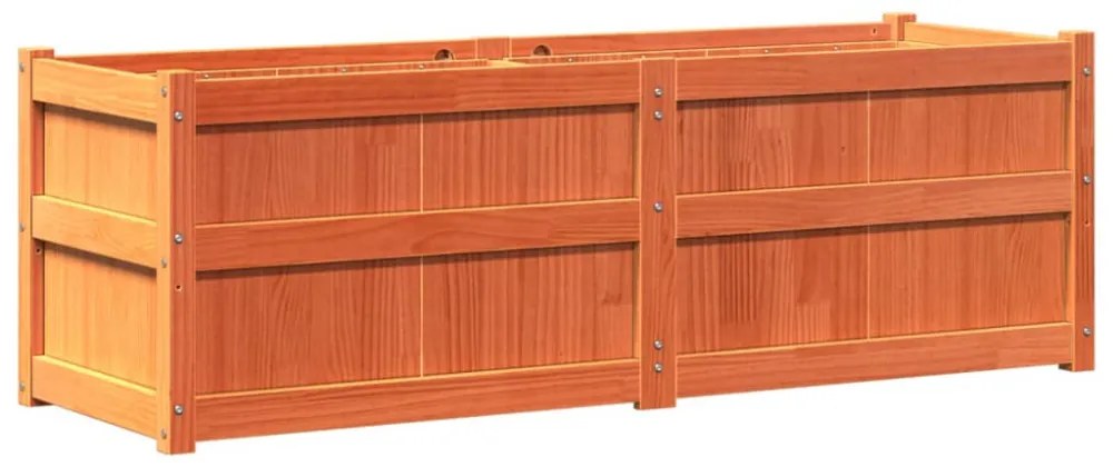 viaszbarna tömör fenyőfa kerti virágláda 150 x 50 x 50 cm