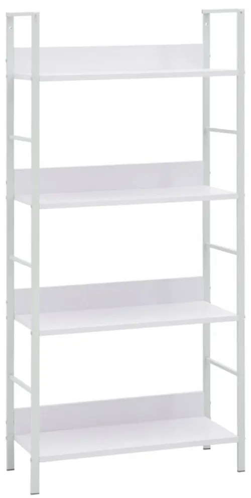 4 szintes fehér szerelt fa könyvespolc 60 x 27,6 x 124,5 cm