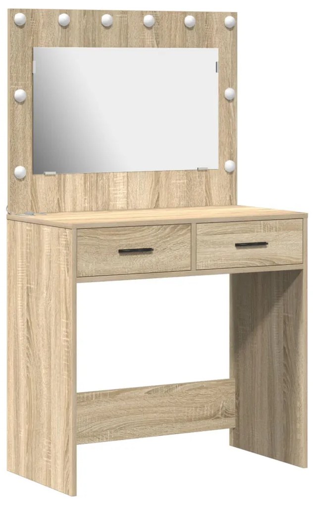 LED világítású öltözőasztal Sonoma tölgy 78.5 x 41 x 135 cm