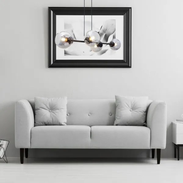 Csillár zsinóron LATIL 4xE27/60W/230V fekete