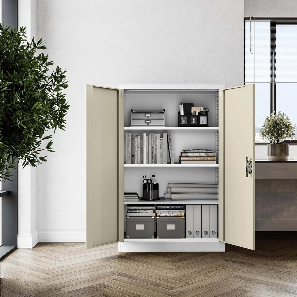 Szekrény KEVIN, 900 x 1400 x 400 mm, Eco Design: fehér/ sonoma tölgy