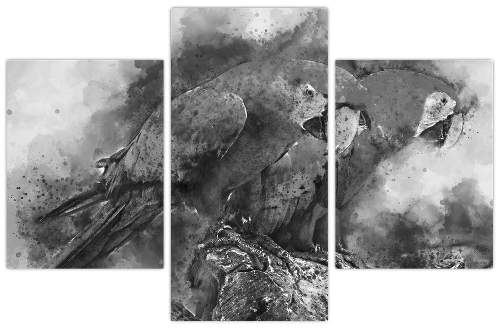 Kép - Akvarell papagájok (90x60 cm)