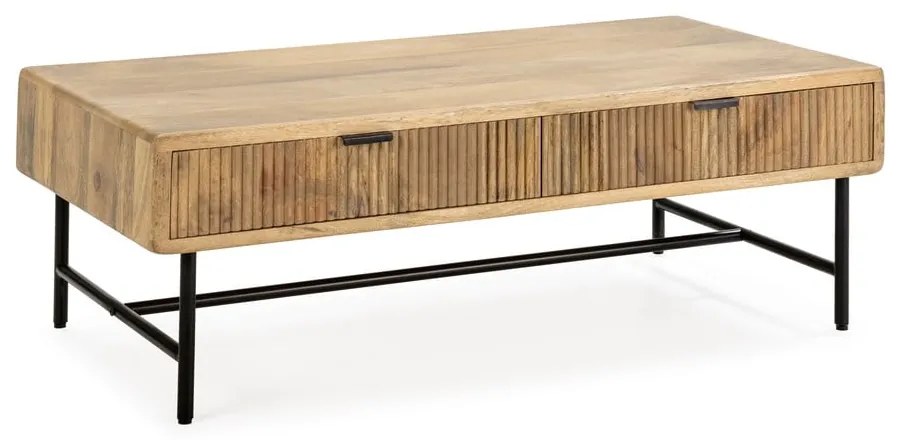 Natúr színű mangófa dohányzóasztal 60x120 cm Mundra – MOME