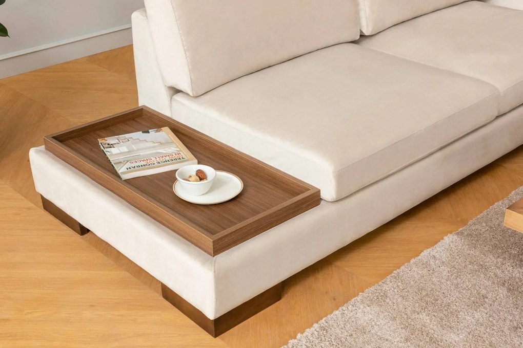 Design sarokkanapé Calista 313 cm bézs - jobb