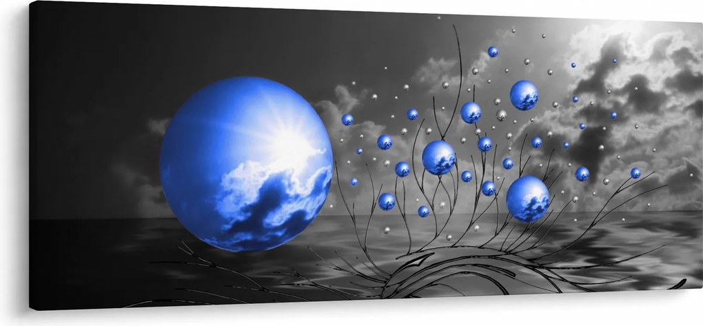 Világoskék gömbök képe (120x50 cm)