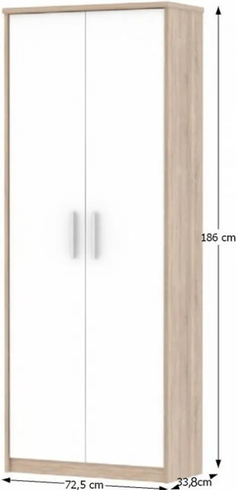 Irodai összeállítás, sonoma tölgyfa/fehér, JOHAN 2 NEW